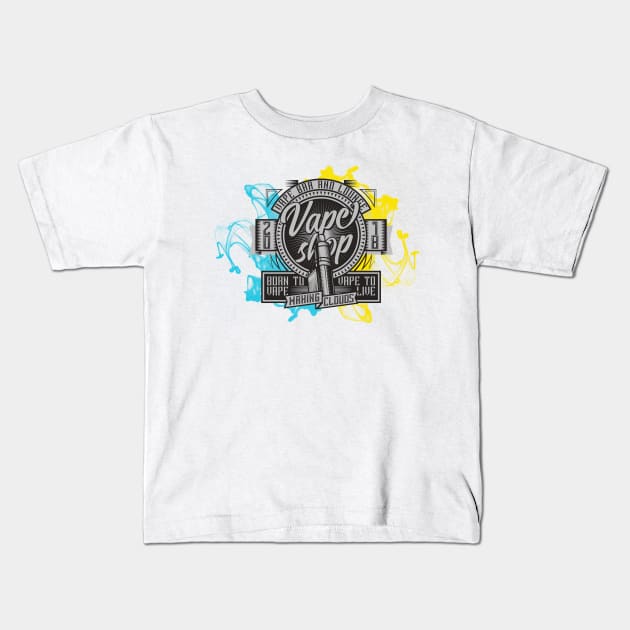 Vape shop born to vape Kids T-Shirt by NJORDUR